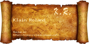 Klain Roland névjegykártya